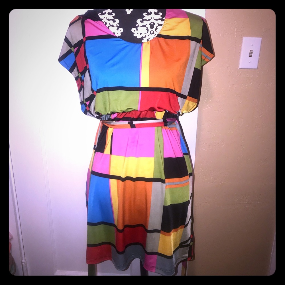 Super fun, colorful dress.